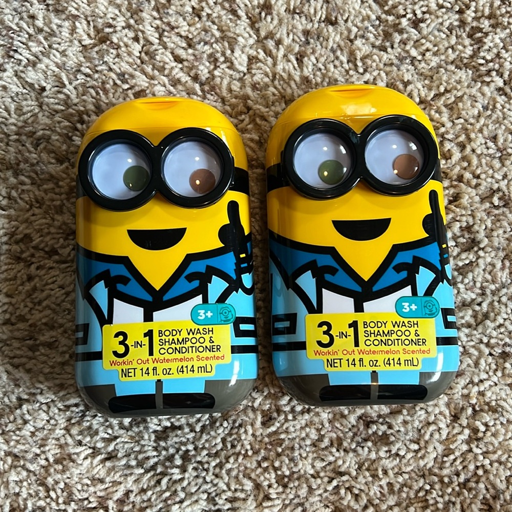 BNWT watermelon-scented Minions 3-in-1 body wash/shampoo/conditioner bottle set!